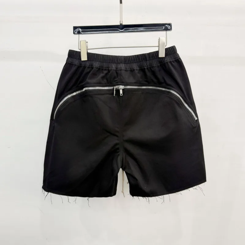 HKSH Summer New Men Tide Dark Shorts Zipper Design Workwear Pants Casual High Street Trendy Split Drawstring Chic Capris HK23177