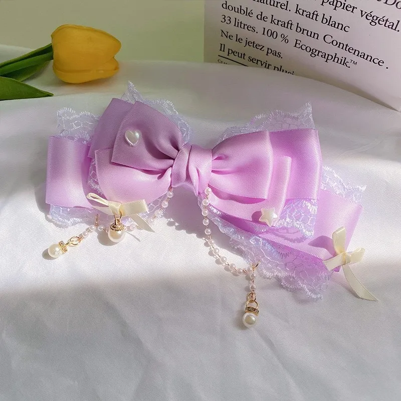 Lolita Pink Bow Claw Hair Clip image