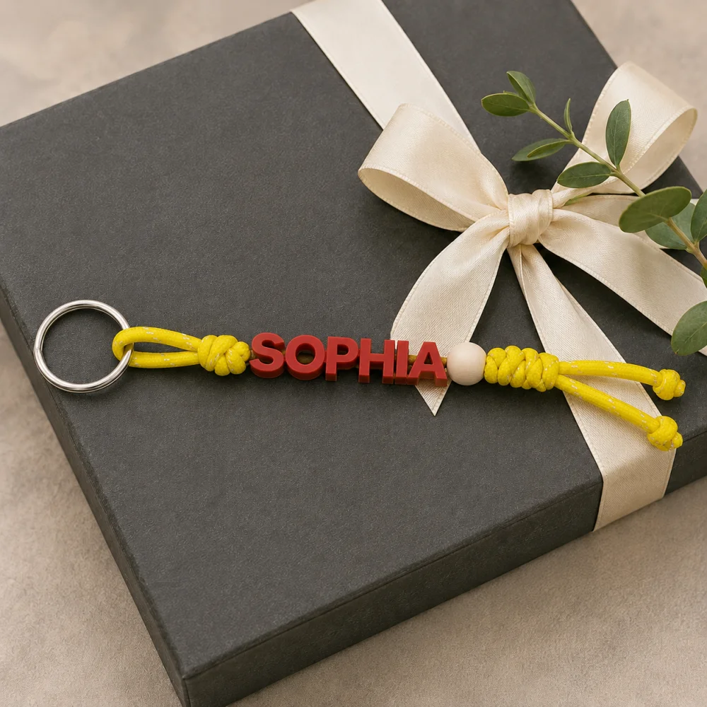 Personalised Handmade Braided Cord Keychain