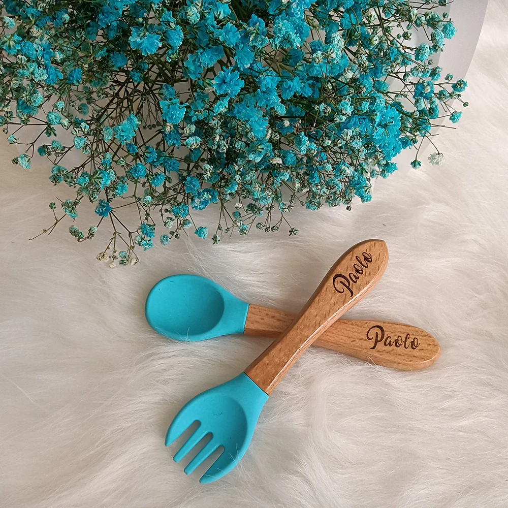 Custom Name Baby Care Hair Brush, Silicone Spoon, Feeding Supplies, Newborn Accessories, Teething Baby Shower, Guests Gift