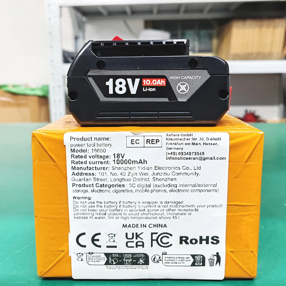 

18V 10.0Ah Battery Original for Bosch 18V Professional GBA GBH GSR GSB BAT618 BAT609 BAT620 Replacement Battery
