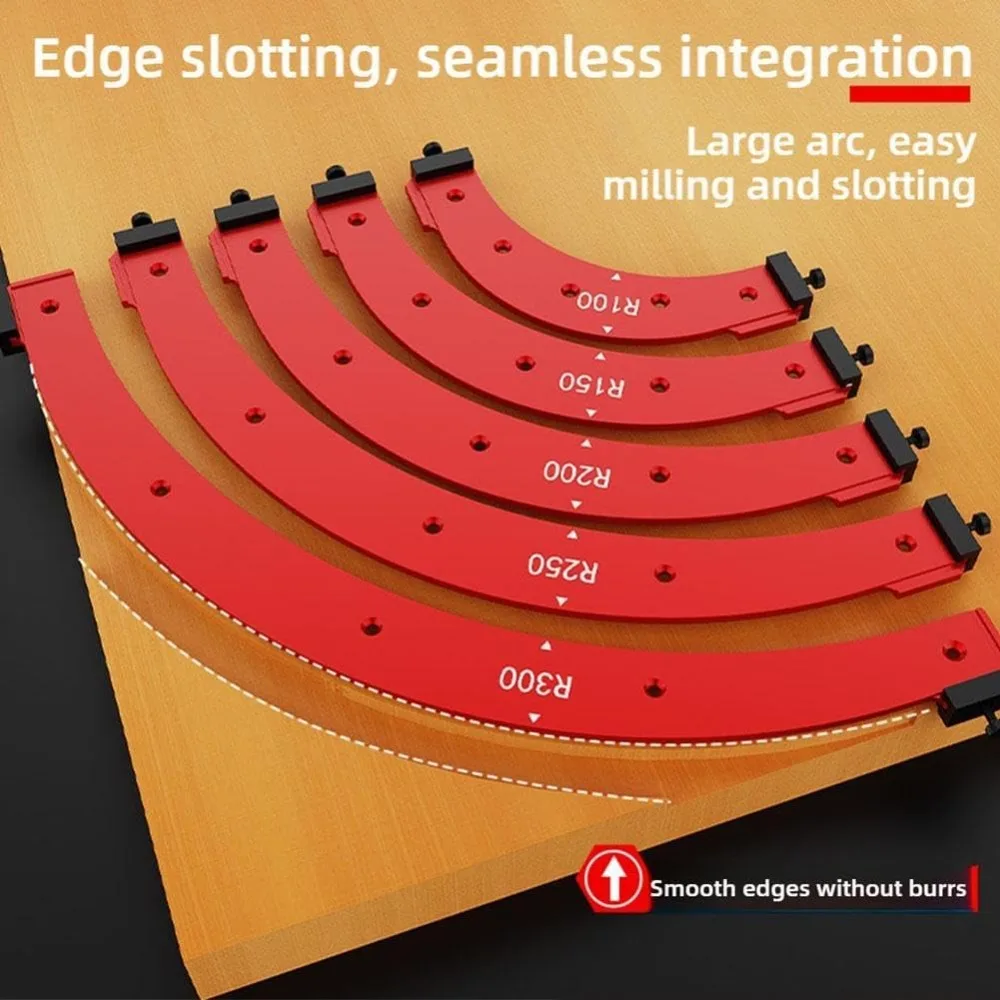 

Hight Quality R100-R300 Large Arc Mold Curved Angle Woodworking Chamfering Template Slotting Template