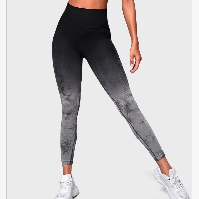 Tie Dye Yoga Pants Seamless Leggings Scrunch Butt Lift Legging Push Up Workout Compression Tights Booty Gym Sports Leggings