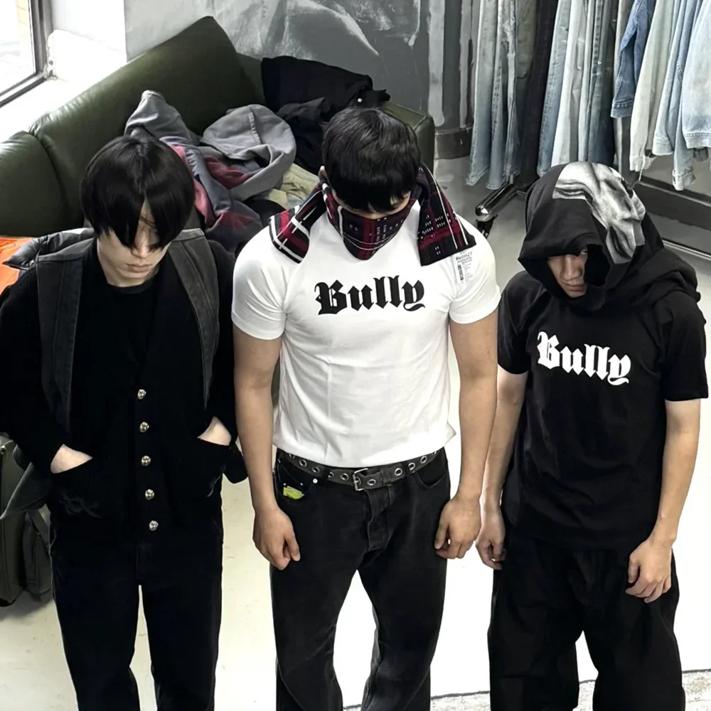 Yao Fashion Bully Kanye Album Luxury HipHop Loose Vintage Men Tops Tee Casual 100%Cotton Oversize T