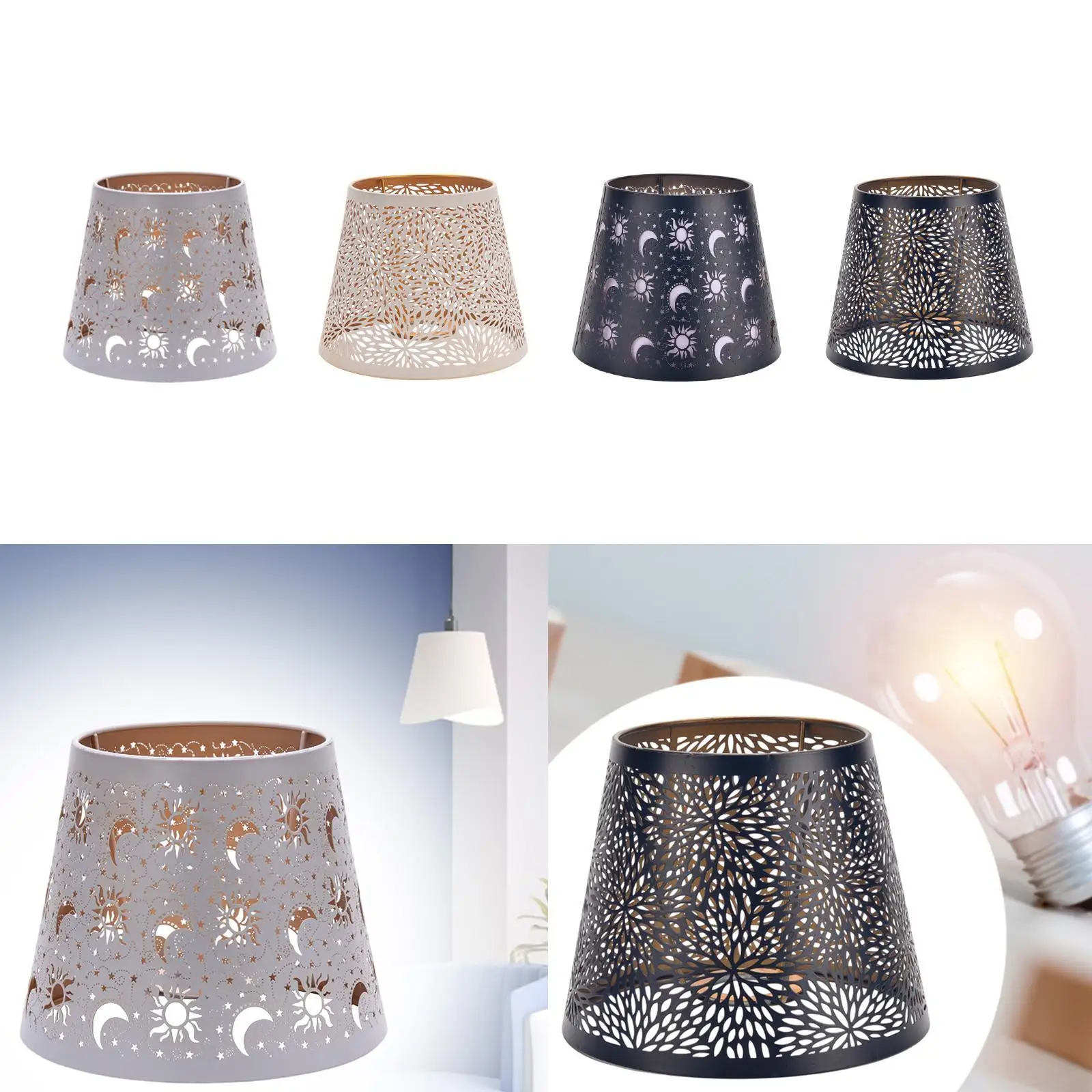 Iron Lampshade Hollow Out Light Shade for Table Lamp Floor Light Bedroom