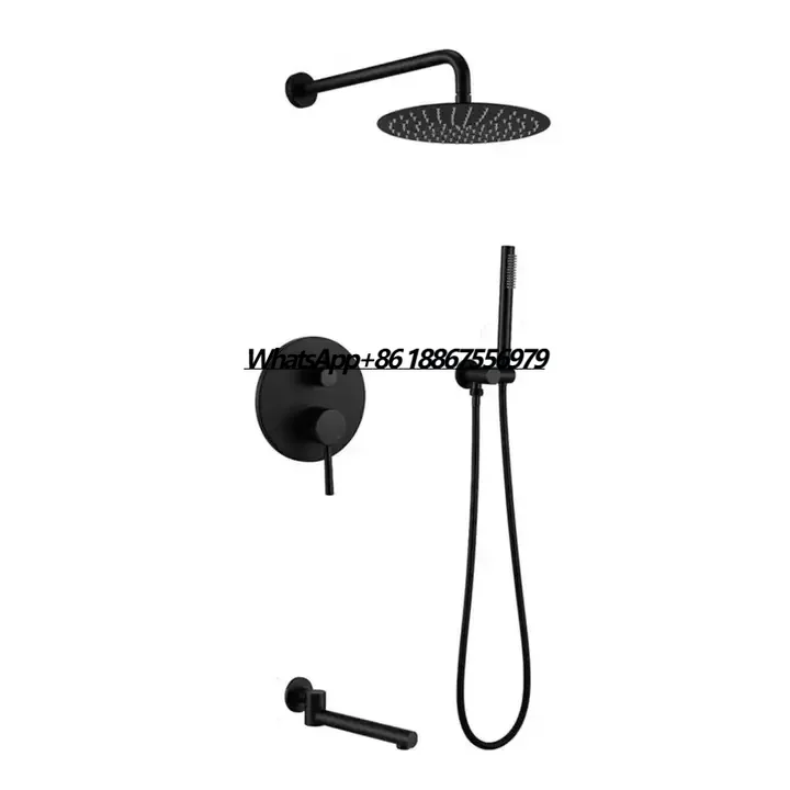 

Brushed Nickel Thermostatic Bathroom Rain Shower Set Wall-Mounted Single Dual Handle Hot Cold Water Mixer Concealed Ceramic