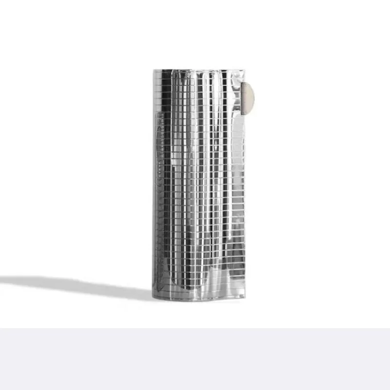 

Modern light luxury cross-grain metal flower ware dining table, living room soft decoration