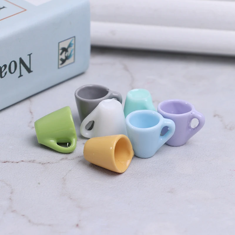 10pc 1:12 Dollhouse Miniature Mug Water Cup Model Coffee Cup Food Drink Home Tableware Decors Kitchen Accessories Toys