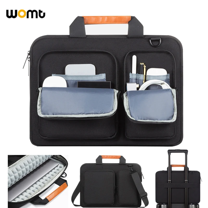 Bolsa para ordenador portátil de 14 pulgadas, maletín mensajero de negocios para MacBook Air 13,3 Pro 14,2 M4 M3 Huawei Matebook HP Envy Lenovo ThinkBook
