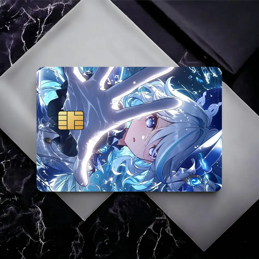 Genshin Impact Furina Bank Card Sticker Film Tape Skin For Credit Card Debit Card Waterproof Stickers