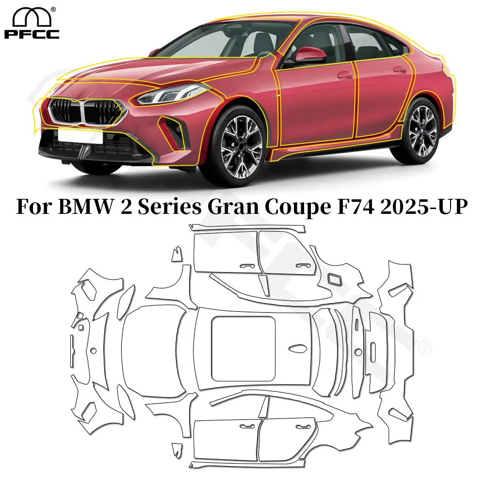 

For BMW 2 Series Gran Coupe F74 2025 TPU Paint Protection Film Anti-scratch Car Body Clear Bra Pre-cut PPF Resistant Invisible
