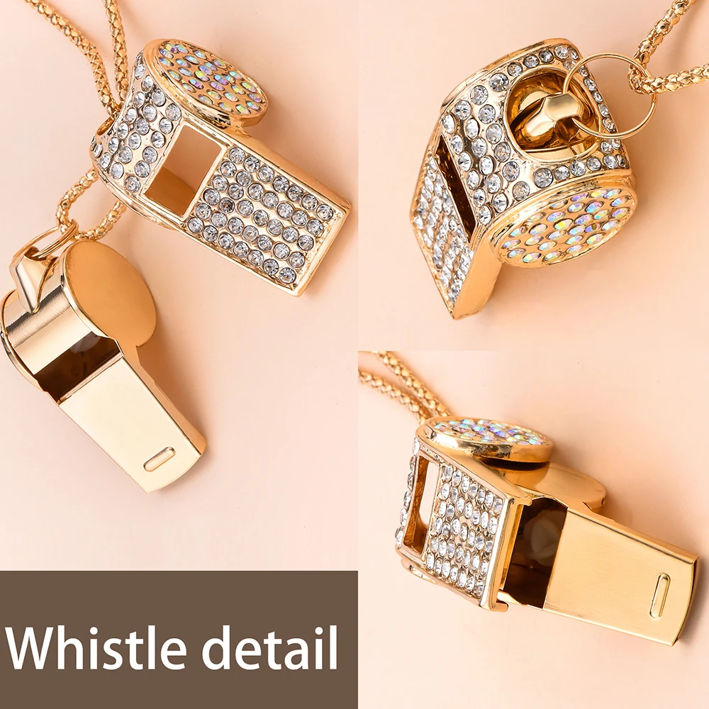 Creative Whistle Pendant Necklace Zircon Inlaid Box Removable Personalized Jewelry Interesting Gift Souvenir