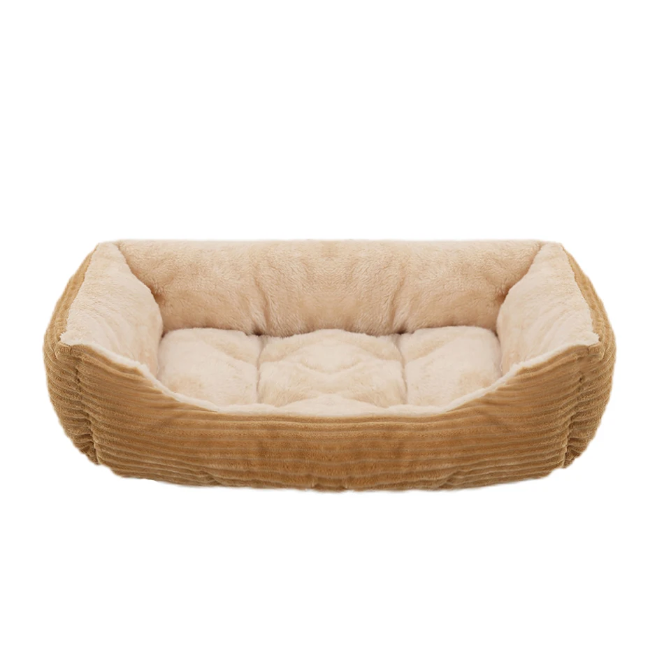 Plush Pet Cat Dog Bed Soft Square Kennel Pet Bed for Small Medium Large Dogs Pet Sofa Bed Winter Dog Sleep Mat Cushion