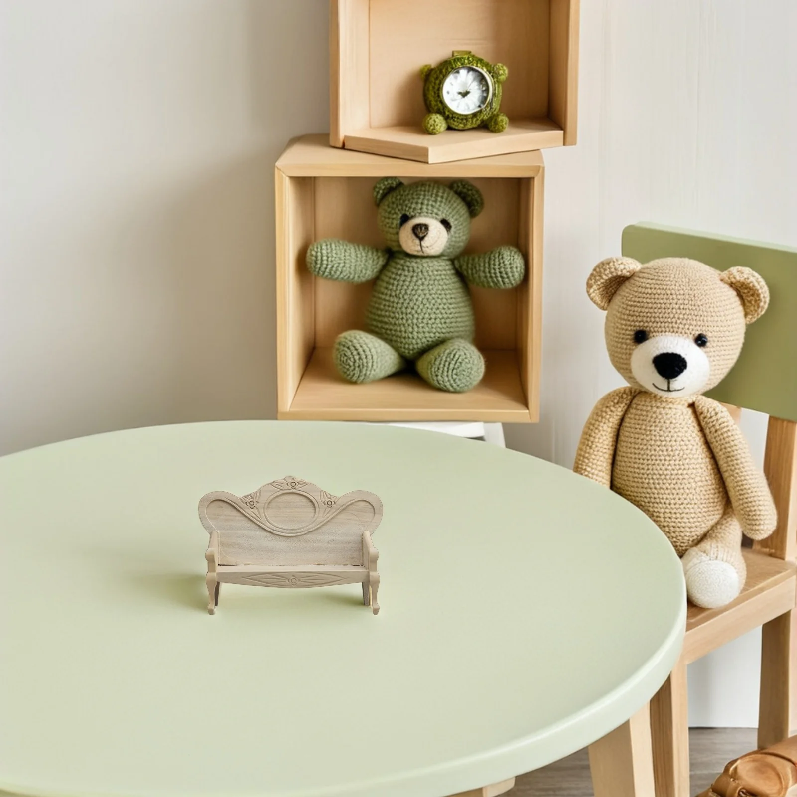 Mobili per la casa retrò Divano in miniatura per mobili per casa delle bambole Poltrona per soggiorno Poltrona per decorare vintage