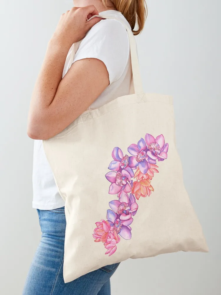 

Orchid Splash Tote Bag Women's bags shopper bag women canvas Handbags women Lady bag