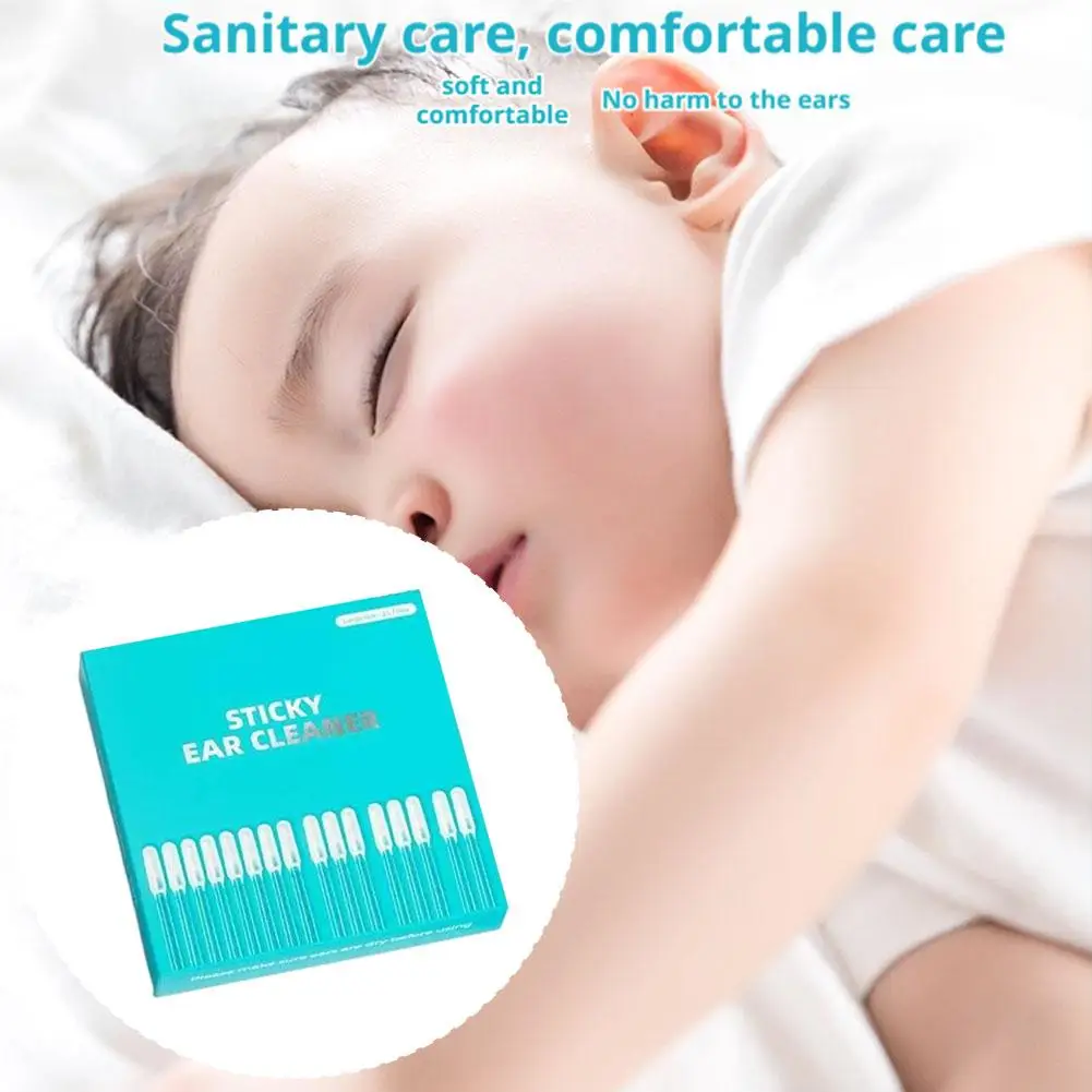 

24pcs Sticky Ear Cleaning Sticks Adhesive Ear Wax Remover Soft Safe Tool Portable Ear Care Hygienic Personal Care Accessories
