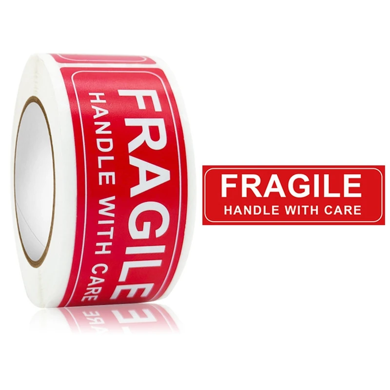 150pcs Fragile Stickers Roll Fragile or Bend Handle with Care 2.5cm*7cm Shipping Label Packaging Remind Labels Thank You Sticker