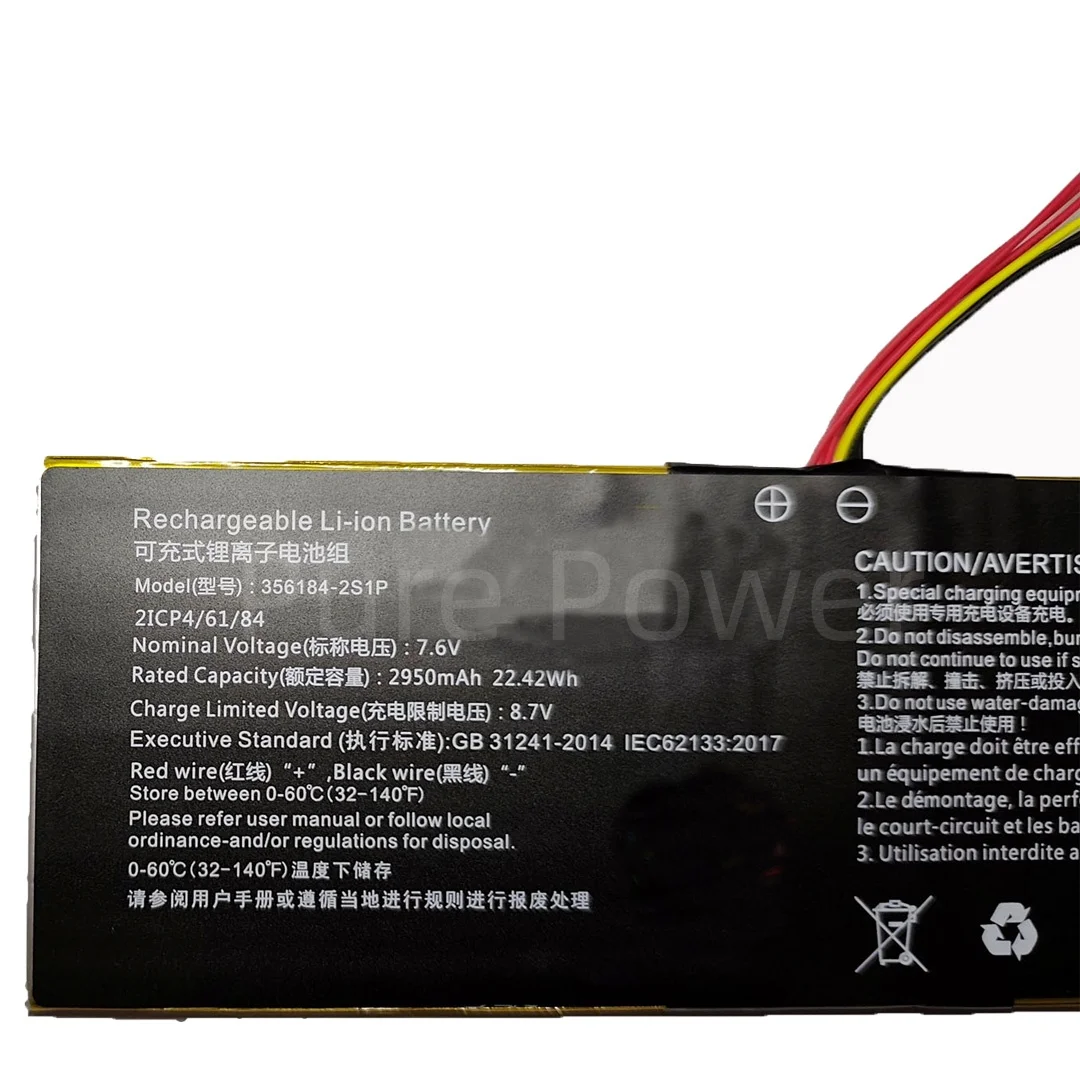 New Laptop Battery 356184-2S1P 7.6V 22.42WH 2950mAh High Quality Safe Durable For Chuwi Hi10 Go CWI513
