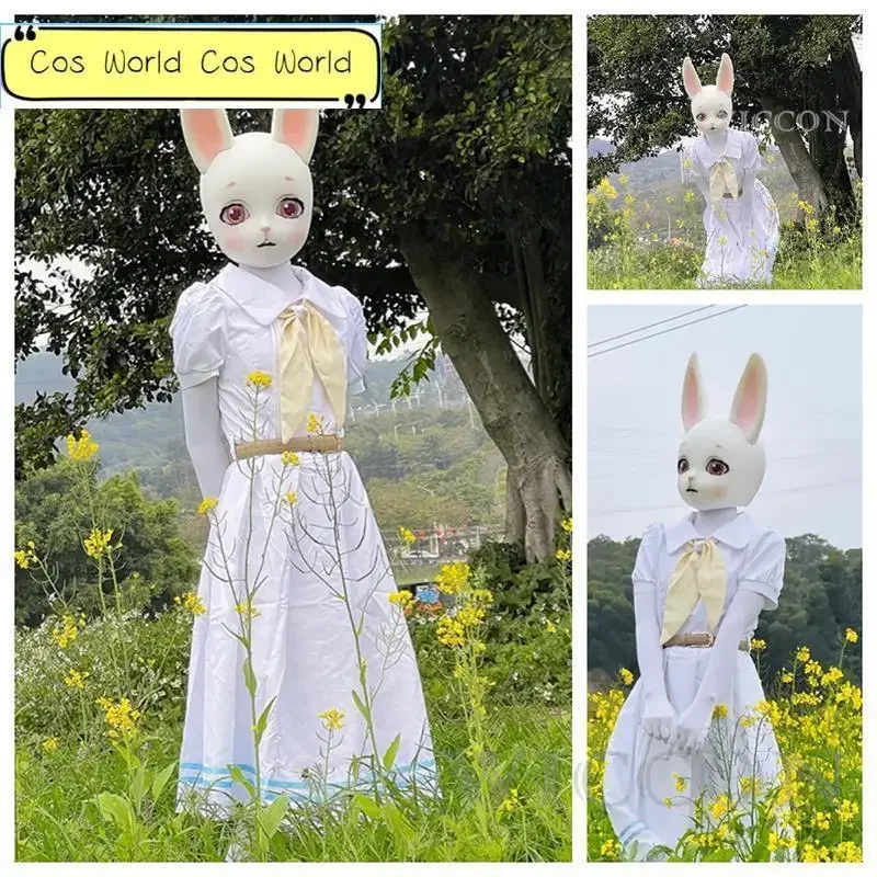 Anime Beastars Haru Hal Cosplay Costume Lolita Dress JK Uniform Haru Wig Ears White Rabbit Halloween Costume for Women