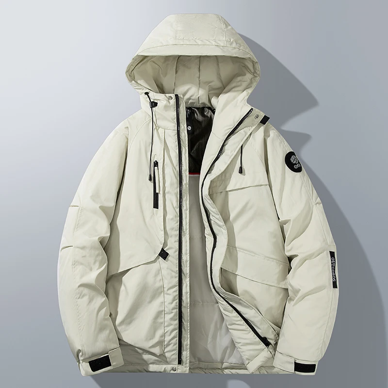 Parka cortavientos a la moda para Hombre, abrigo informal a prueba de viento para otoño e invierno, chaqueta cálida para Hombre, ropa de calle para exteriores