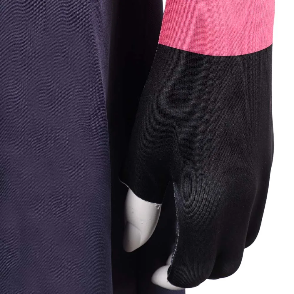 تمويه التلفزيون الجحيم نزل 2 المخملية تأثيري حلي سروال مخطط عباءة سوداء الملابس مجموعة هالوين كرنفال موحدة ملابس النساء