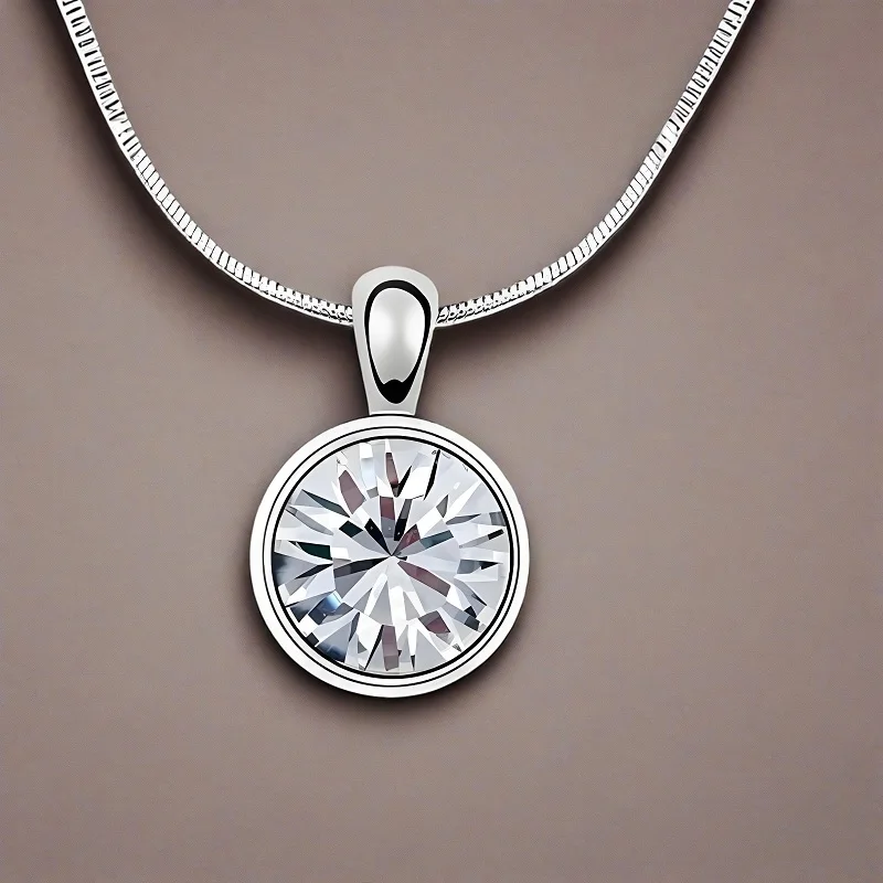 

Classical 925 Sterling Silver Round Cubic Zircon Crystal Pendant Necklaces For Women Girls Wedding Party Fashion Jewelry Gifts
