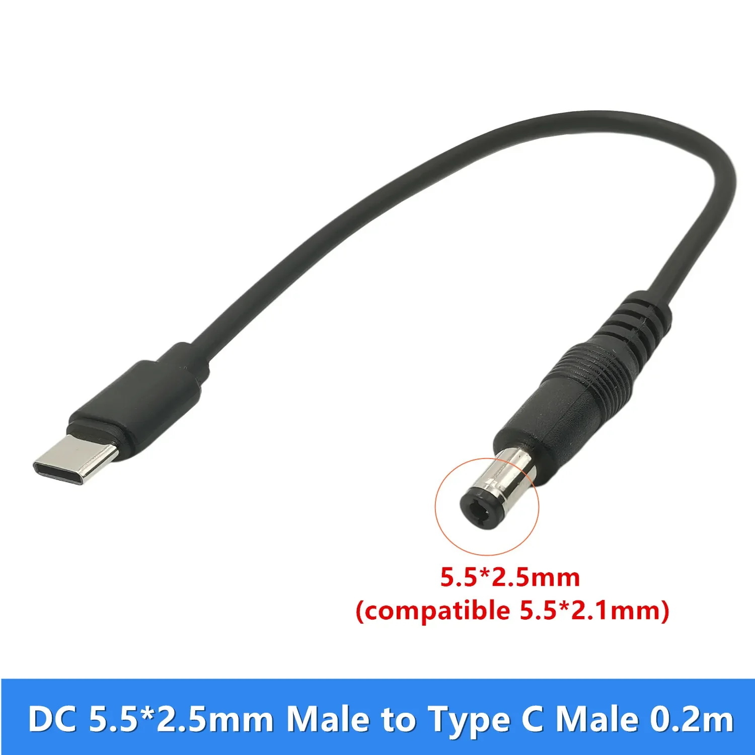 0.2M 1M USB 3.1 typu C USB-C do DC 5,5x2,5mm kabel do ładowania wtyczka zasilania przedłużacz do Apple nowy Laptop