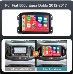 Android 13 Car Radio For Fiat 500L Egea Doblo 2012-2017 Multimedia Stereo Autoradio DSP CarPlay Video Audio Navigation IPS 4G BT