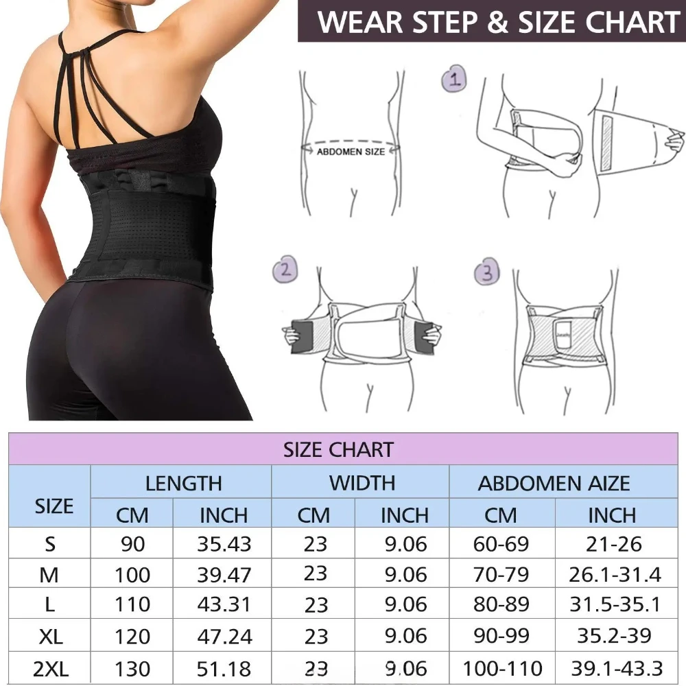 Neoprene Waist Trainer Slimming Sports Girdle Sweat Belt for Women with Protection Non-Skid & Breathable