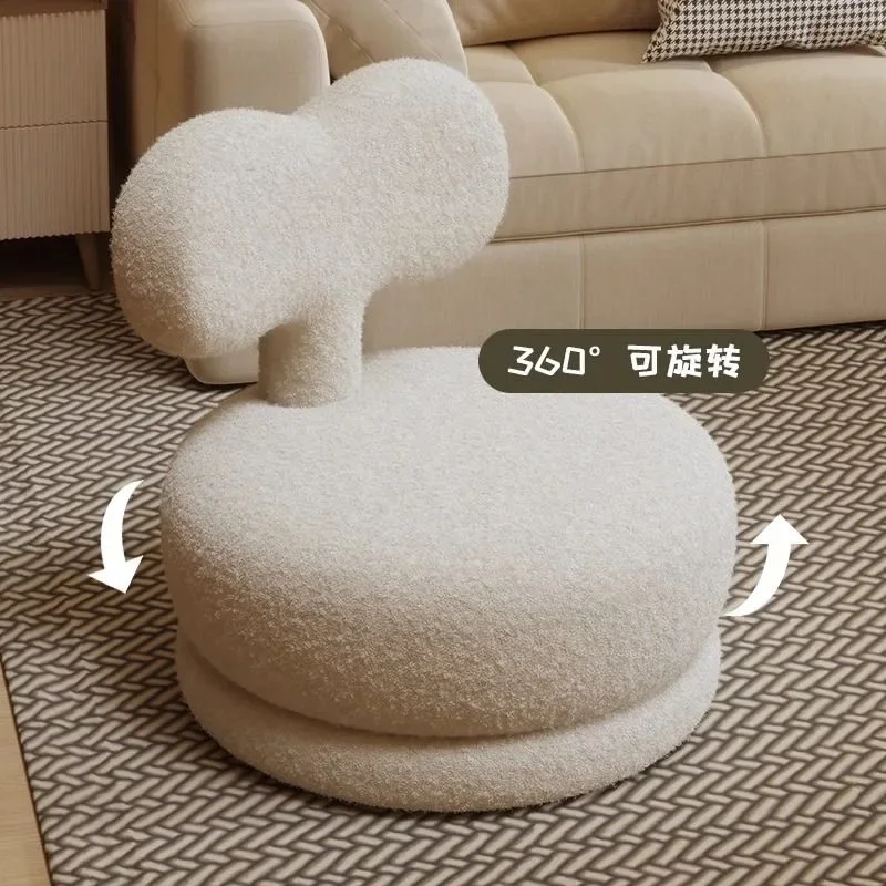 Rotatable solid wood sofa chair single leisure seat living room creative sofa side chair children's reading backrest stool
