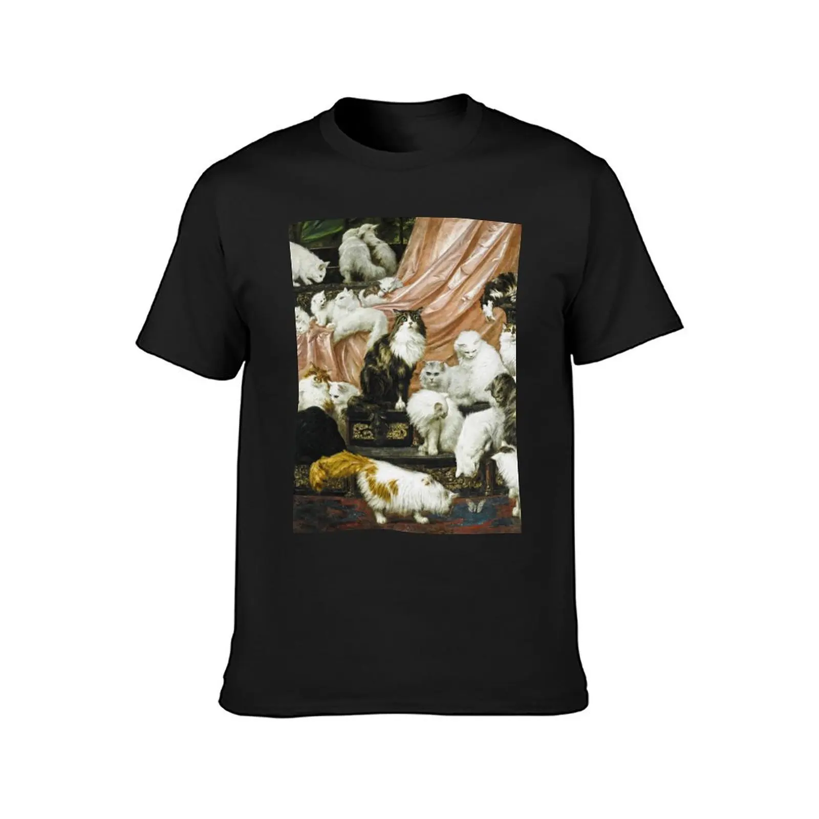 Carl Kahler My Wife’s Lovers Cat Lady 1893 Funny elegant cats painting Fine Art Original HD High Quality T-Shirt