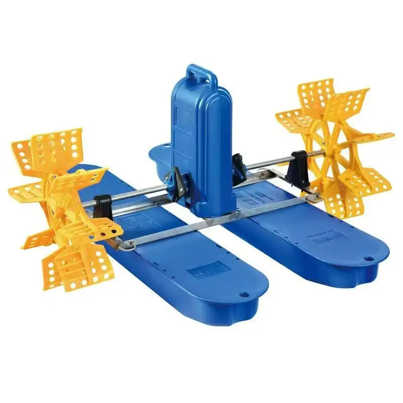 1.5Kw pool aquaculture machine 2 impeller paddle wheel aerator, used for oxygenation of shrimp in fish ponds