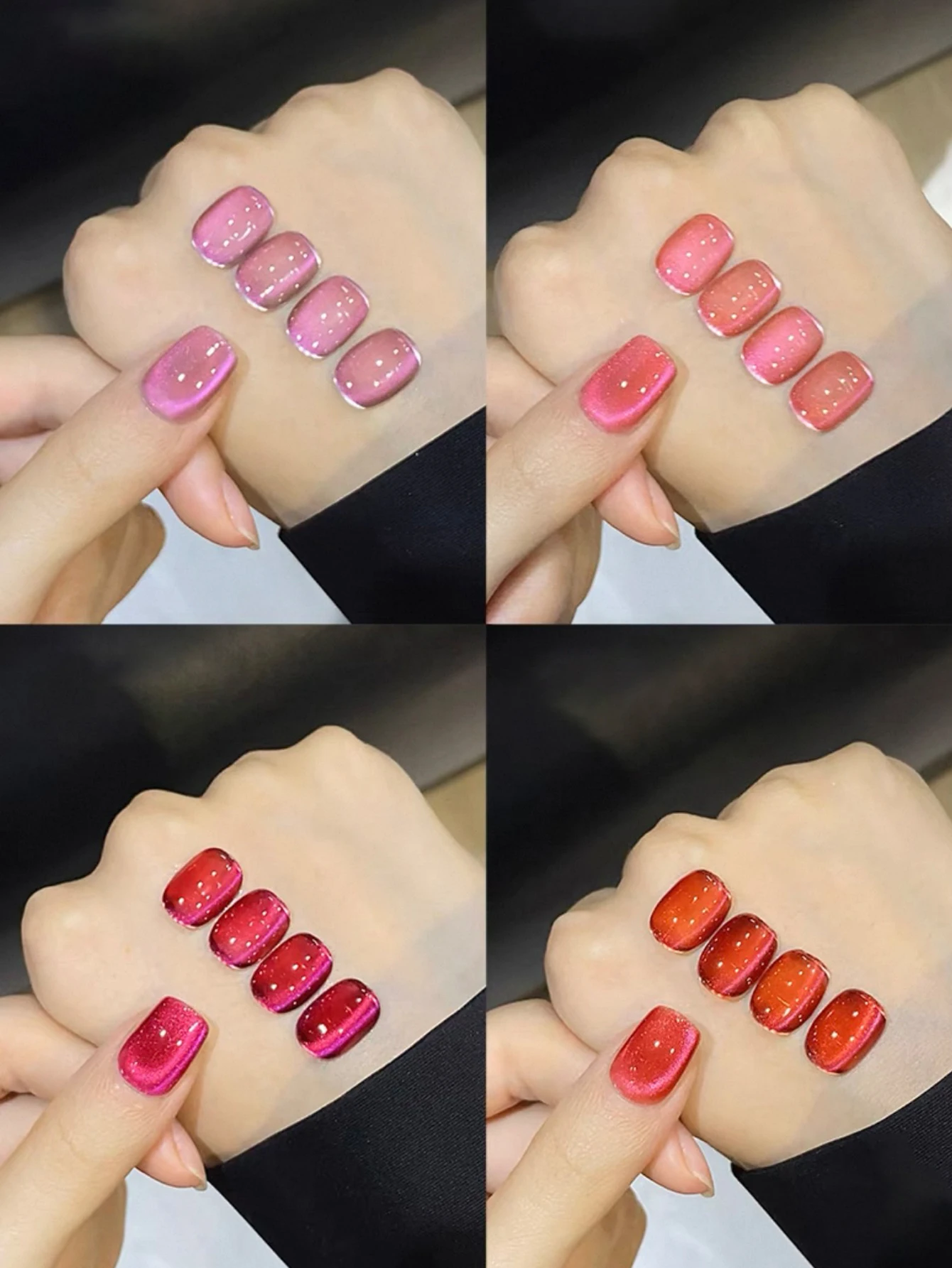 1-6 uds., 15ml, cuentas de cristal fucsia para uñas de otoño, esmalte de uñas en Gel para ojos de gato, curado LED UV, regalo de vacaciones para mujeres, suministros diarios para decoración de uñas