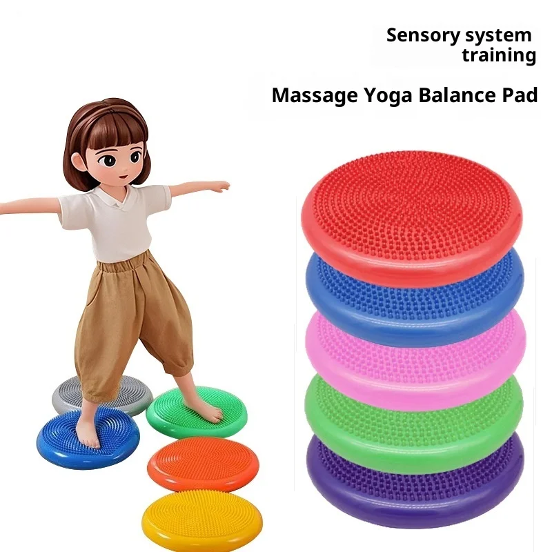 Montessori Kinder PVC Aufblasbare Balance-Matte Buntes Sensorisches Integrationstraining Taktiles Training Kinder-Balance-Übung Partyspiel