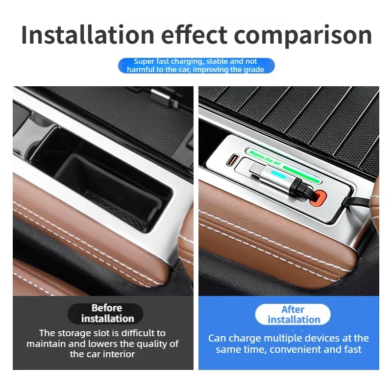 Car Central Control Charger Expansion Docking Station Multi-function Fast Charger Accessories For VW Passat Magotan B9 2024-2026
