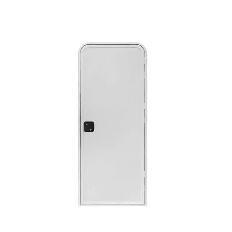 600*1850mm All Custom Size Caravan RV Solid Entry Door No Window Household Lock Aluminum Frame RV Door Black White Color