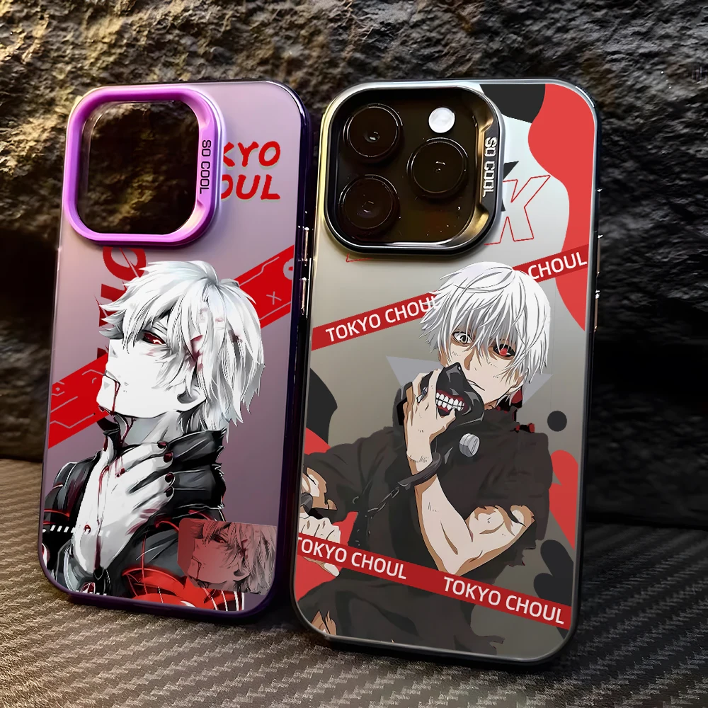 Anime Tokyos Ghouls Phone Case for Samsung Galaxy S26 S25 Edge S24 S23 S22 S21 FE S20 Ultra Plus 5G Colorful Silver Hard Cover