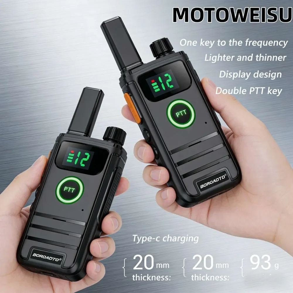 Mini Portable Two-Way Radio with Long Battery Life 16 Channels One-Key Pairing for Outdoor Camping Hotel Restaurant Walkie Talki