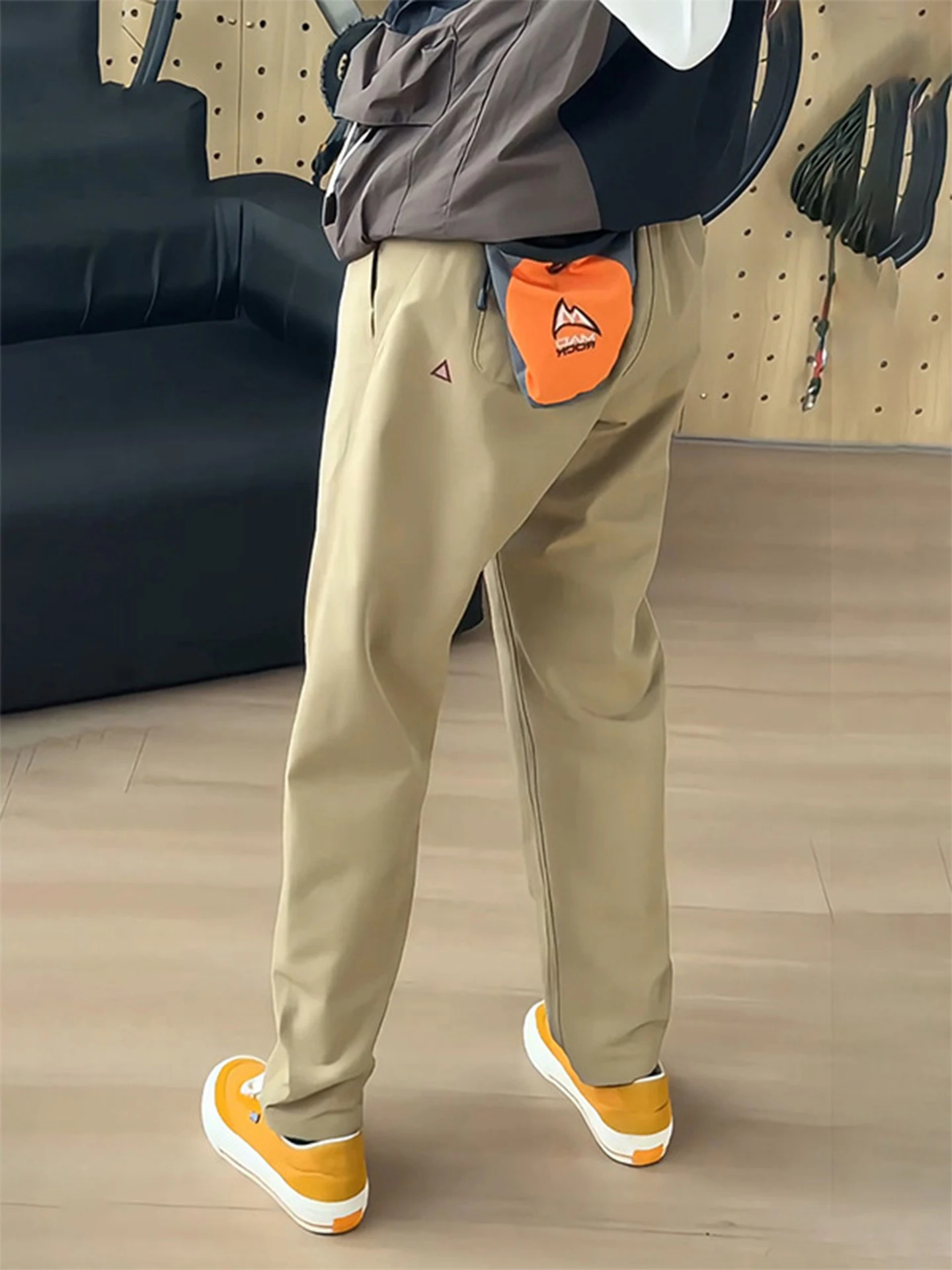 

Тактические брюки мужские осенне-зимние в японском ретро-стиле с треугольной нашивкой цвета хаки, функциональные, для активного отдыха и спорта