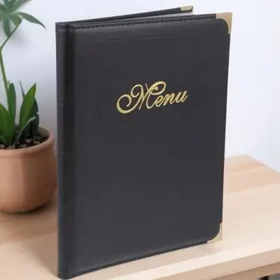 

Папка для книг с меню Премиум Прочный держатель меню ресторана Сдвижные страницы Простая обновление Закругленные углы Безопасные руки Бар Кафе Торговый центр Использование