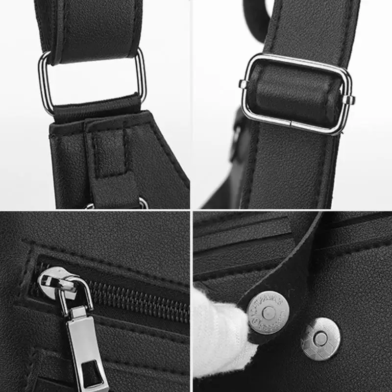 

Multipurpose Motorcycle Vest Bag Waterproof PU Chest Pack With Adjustable Shoulder Straps for Men Women Hiking Camping