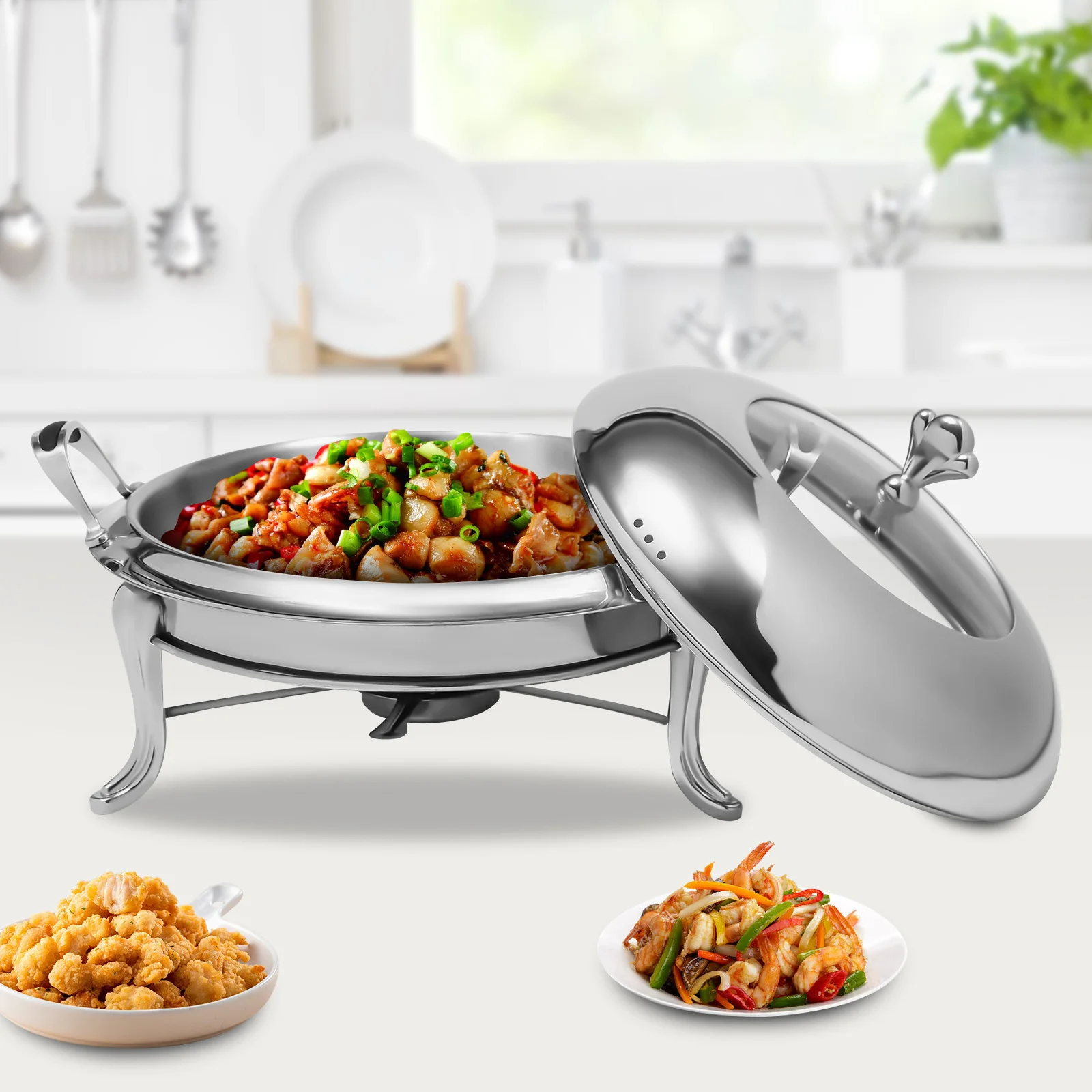 Stainless Steel Chafing Dish Buffet Chafer 2.5L Catering Chafers and Buffet Warmers with Fuel Holder 28.5*16*29cm