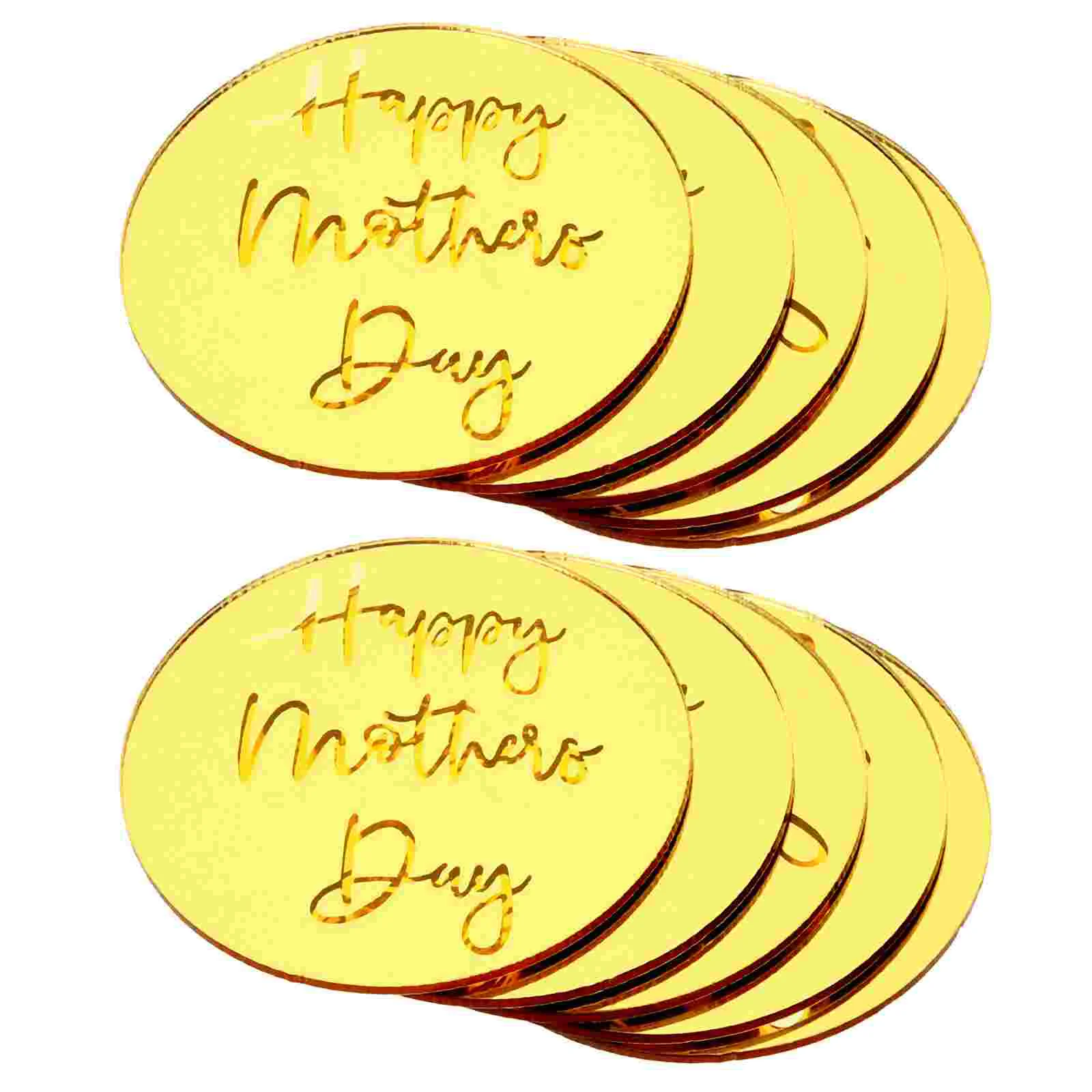 

20 Pcs Cake Decorations Mini Pans Cupcake Ornament DIY Toppers for Mother's Day Acrylic