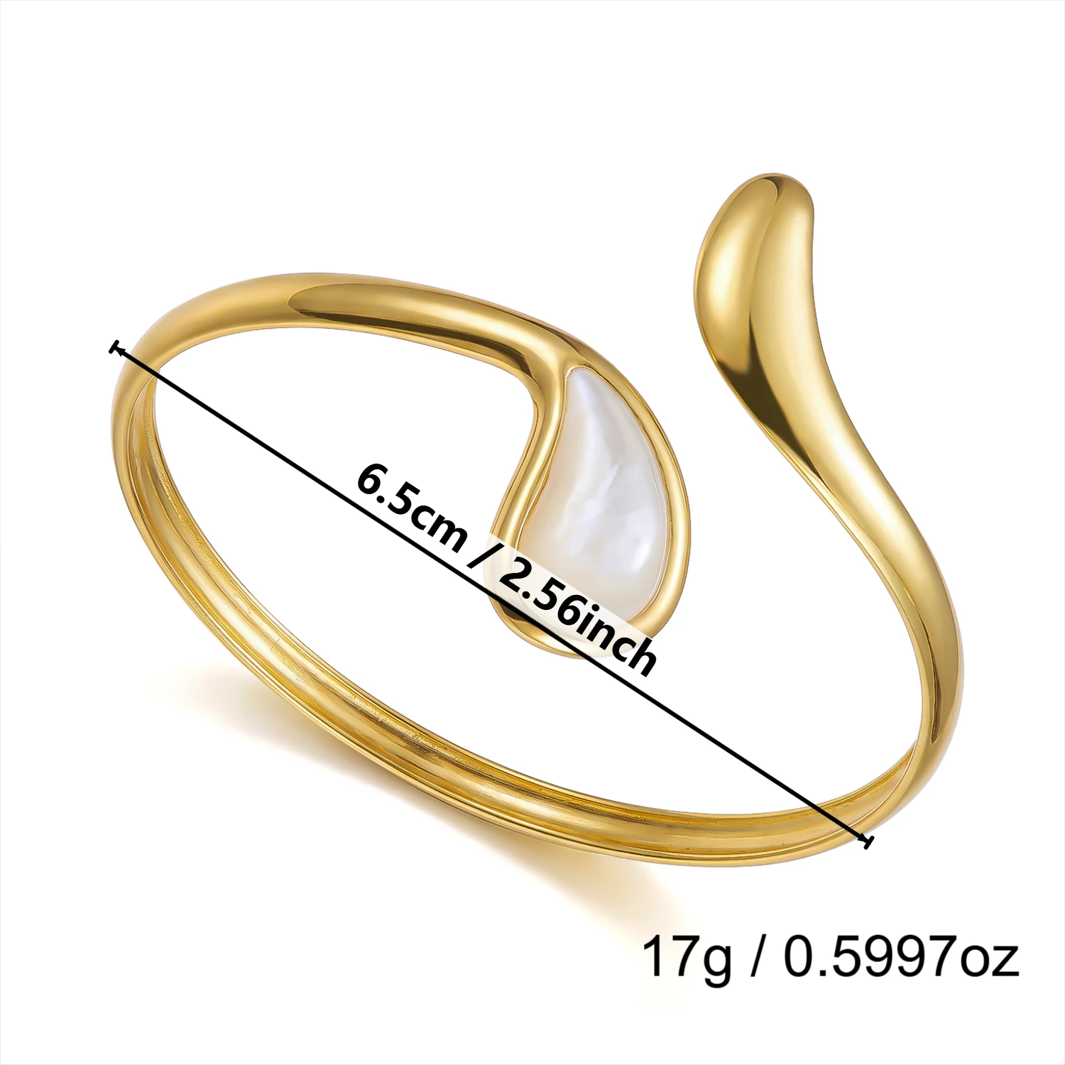 Edelstahl Geometrisches Doppelschichtiges Manschettenarmband für Damen und Herren Trendiges Glänzendes Zirkon-Wassertropfen Offener Armreif Wasserdichter Schmuck – Detail 9
