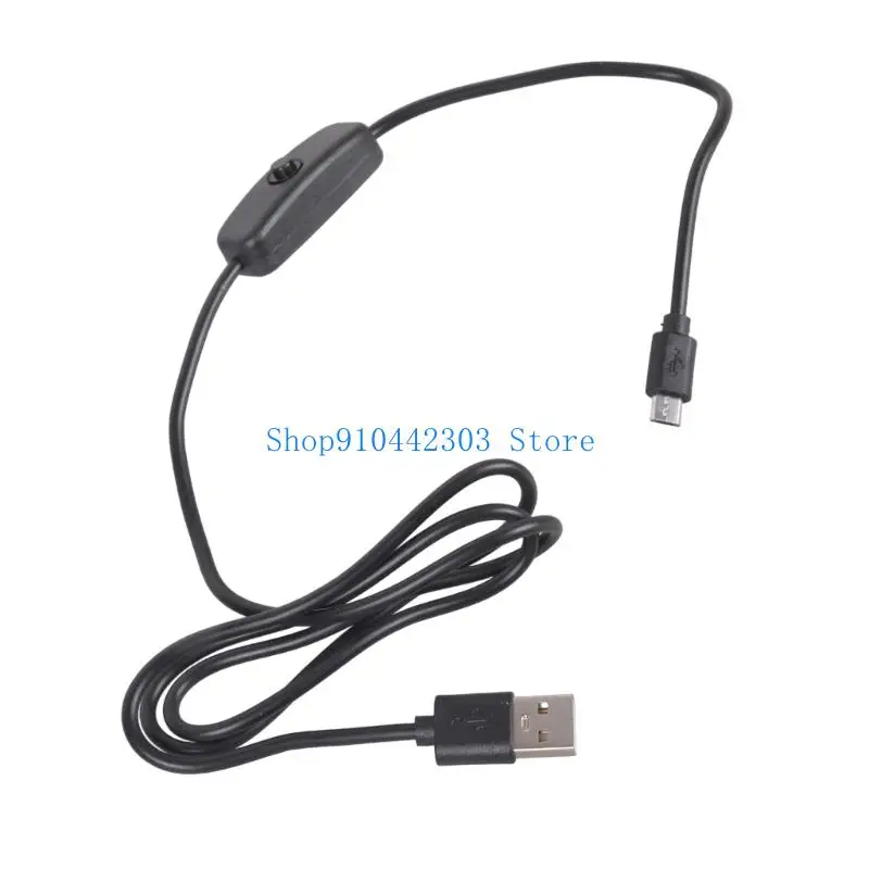 L4MD USB to Tiny USB Power Cable with Integrated Switches 2 Length for Easy Charging Management of Phones Tablets Fan Light