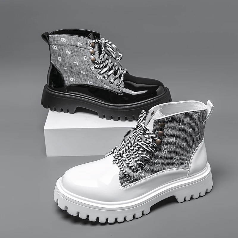 Men\'s English Style Thick Sole Design Men Boots Luxury High End Top Layer Leather Brand Famous Chelsea High Quality Casual Boots