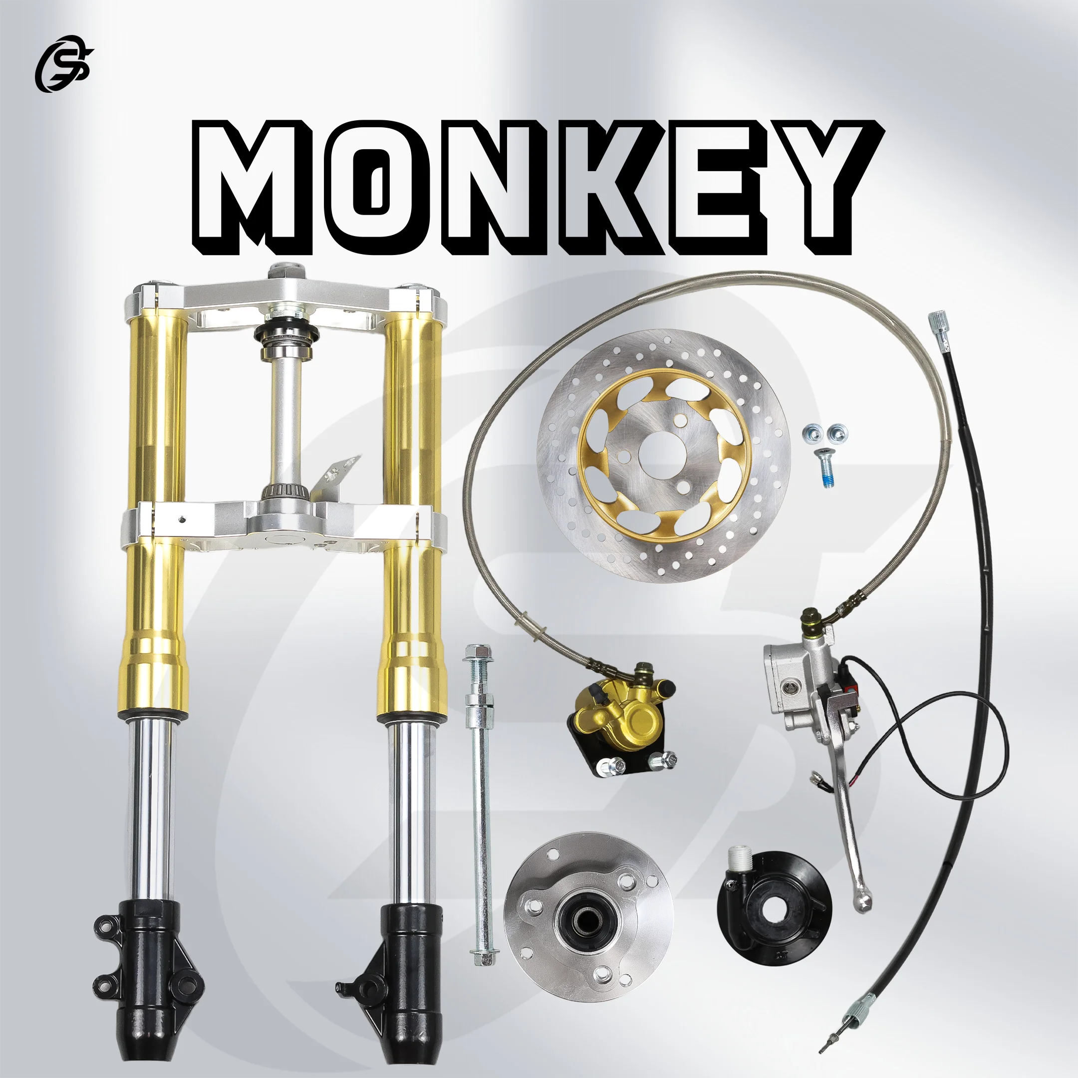 Golden Front Fork Kit 45mm 540mm Monkey Z50 Front Shock Absorber CNC Kit Motorcycles Accessories Rebound Speed Adjustable