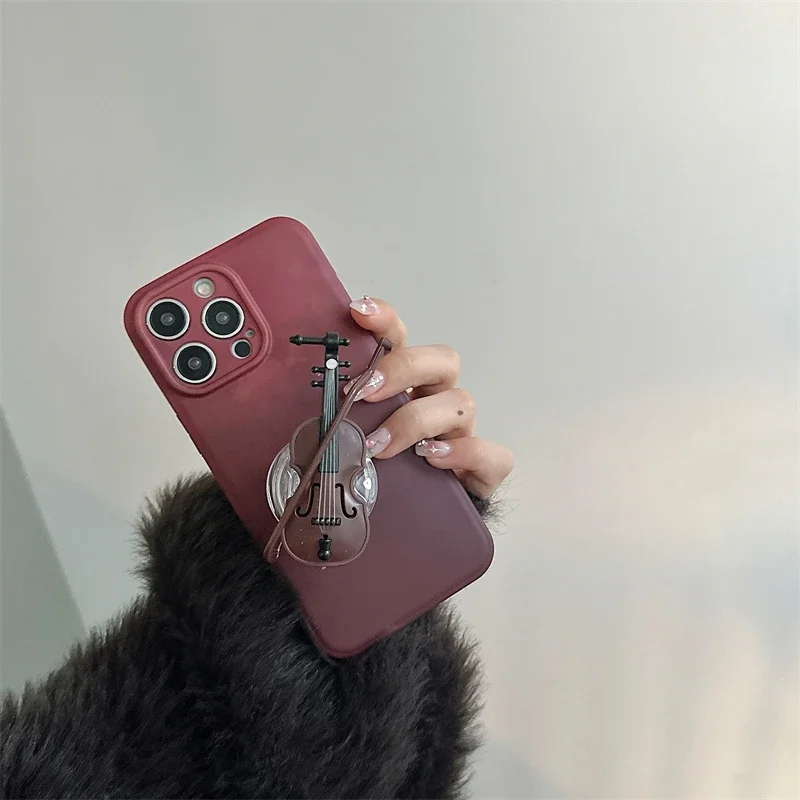 Ins Korea Mini Violin Cell Phone Grip Tok Cute Holder Stand Ring for IPhone 14Pro Accessories Griptok Phone Bracket Hand Support