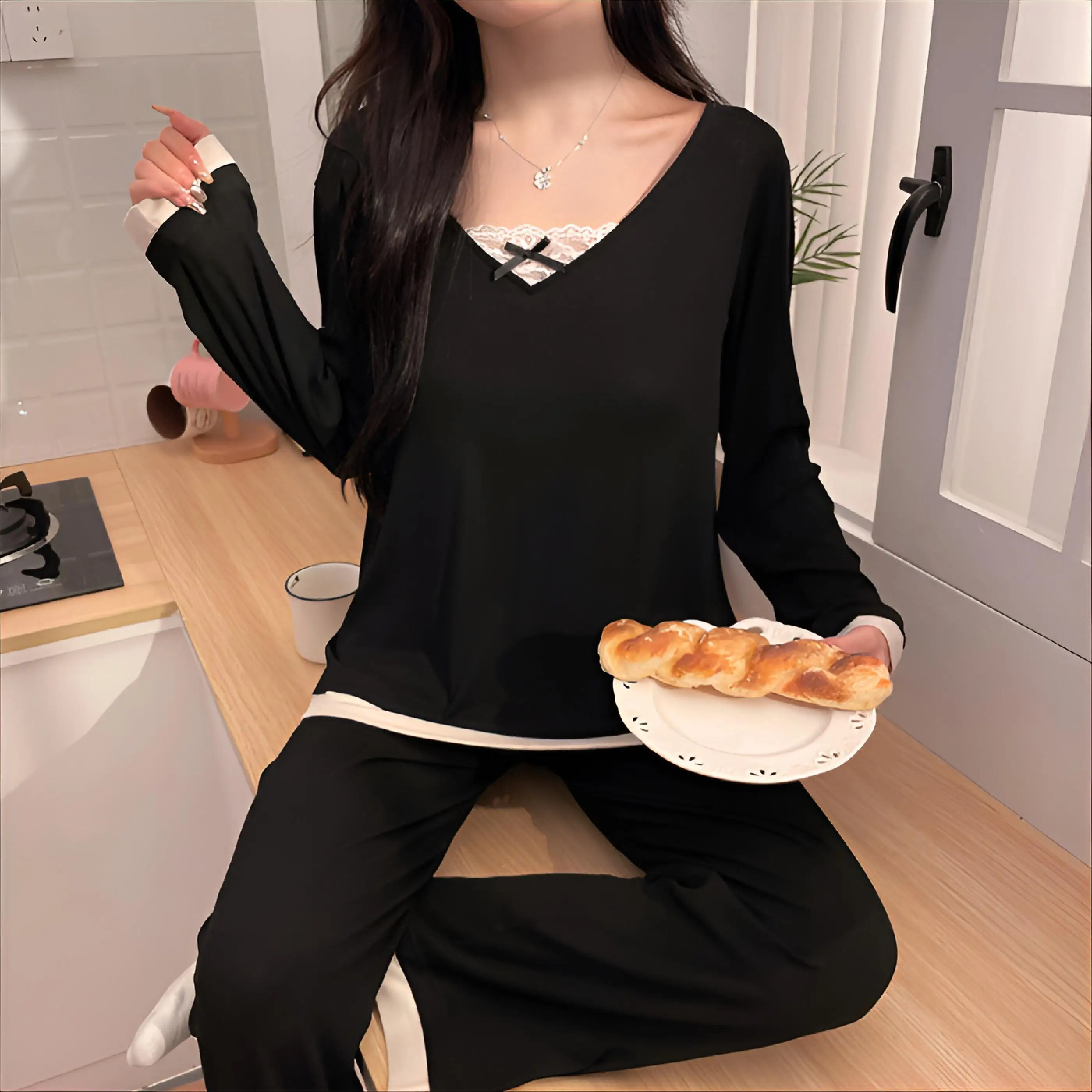 

Комплекты пижам для женщин: эстетичные, приятные для кожи, гипоаллергенные, из бамбукового волокна, без рукавов, дышащие, немнущиеся, быстросохнущие, термо.