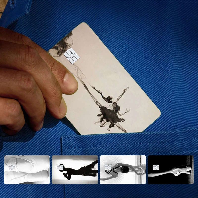 Balletto Ballerina Dancer - Adhesivo protector para tarjetas de crédito, débito y autobús, para la parte frontal, elegante y de estilo indie